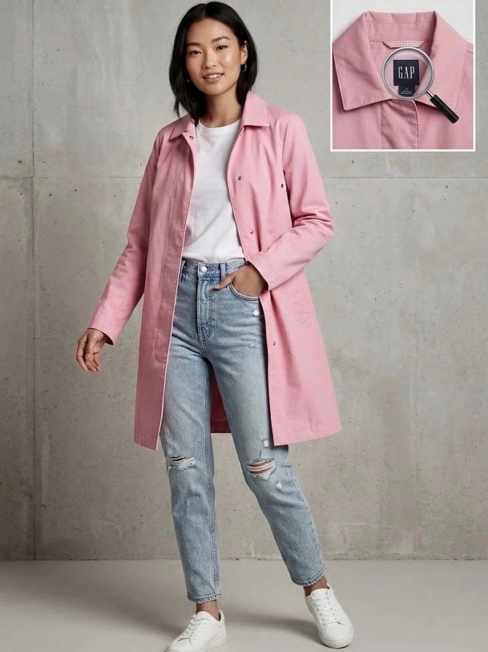 Gap Pink Trench Coat Size Small
